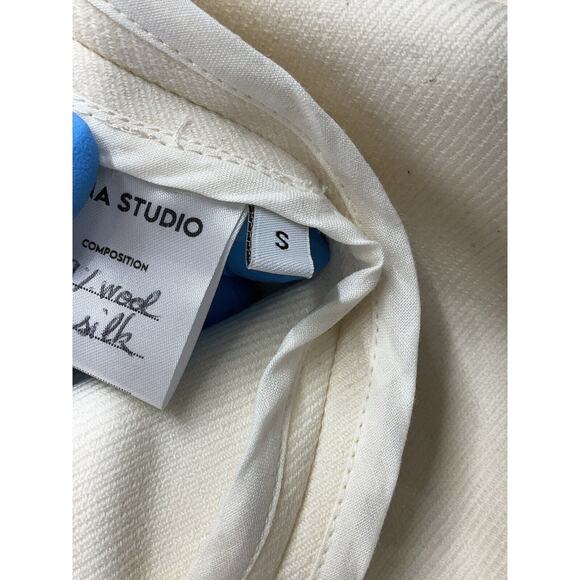 Jina Studio Wool Silk Cream V Neck Snap Vest Jacket Handmade In France Small - Picture 5 of 5